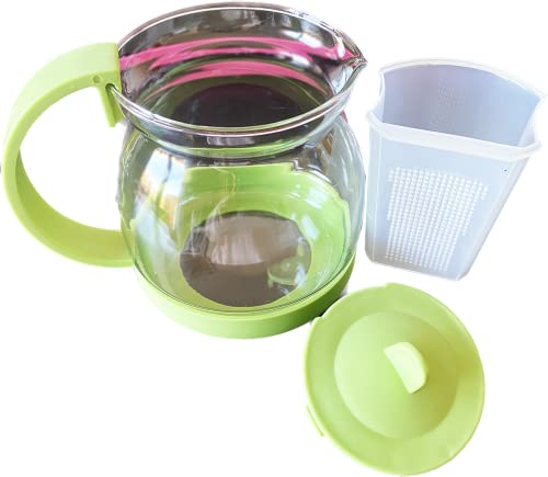 Generic Brand Glass TEAPOT with 750 ml Capacity, Filter for Loose Tea Infuser, Microwave Friendly, Green - Image 3
