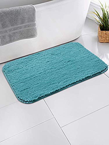 Image of SKIVE India Kitchen Mat and Runner with Anti Skid Backing,Colour Aqua Set of 2 (40x120(40 x 60) CM