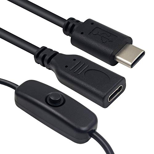 USB C Raspberry Pi Power Switch,Poyiccot USB C Male to Female Inline On/Off Switch Cable for Raspberry Pi 4