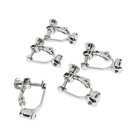 RIsxfh122 5 Stück Nicht Piercing Ohrringe Ohrstecker Clip Verstellbar Eardrop Ohrclip Knorpel Non Piercing Zubehör Silber Cover