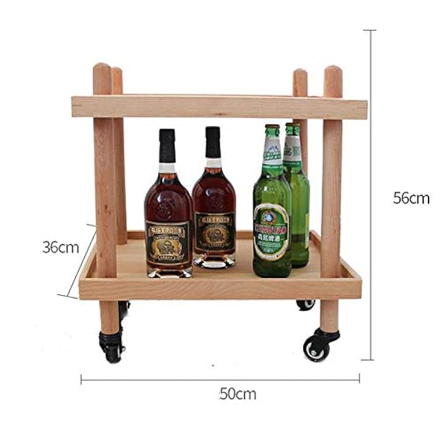 Multifunctional Wine Trolley Utility Cart/Solid Wood Food Cart/Flower Holder Organizer Rack with Locking Wheels/Kitchen Bathroom Hotel Garden-nC9gV5kZ