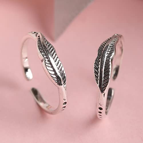 Image of Clara 925 Sterling Silver Size Adjustable Toe Rings Pair Gift for Women