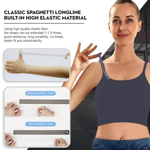 Image of ECOPARTY Wirefree Padded Yoga Sports Bra for Women - Moisture Wicking Quick Dry Workout Crop Tank Camisole