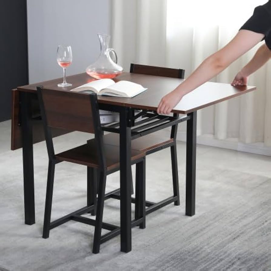 A 新品 伸縮式 ダイニング 3点 テーブル チェア ブラウン ダイニングセット A 新品 伸縮式 ダイニング 3点 テーブル チェア ブラウン