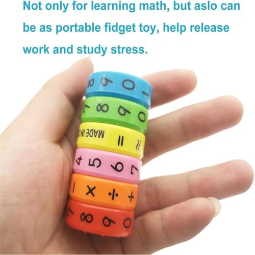 Image of Magnetic Arithmetic Learning Toy for Kids Ages 7-10, Colorful Rotating Maths Puzzle Game for Addition, Subtraction, Multiplication and Division Practice at Home or School