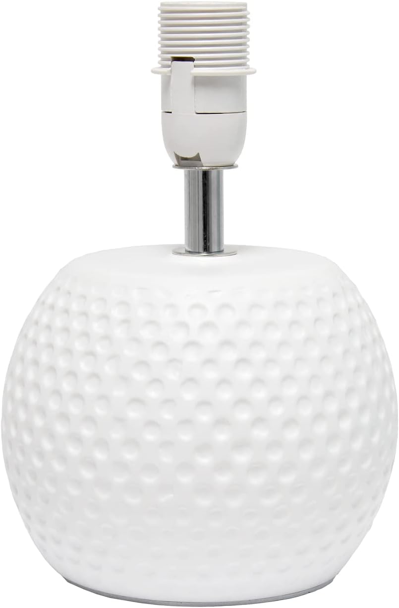 Simple Designs LT2084-WHT Mini Studded Texture Ceramic Bedside Table Lamp, White