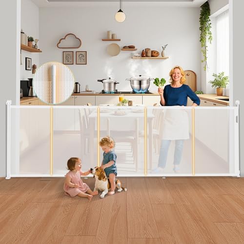 160'' Retractable Baby Gates Extra Wide, 42" Extra Tall Retractable