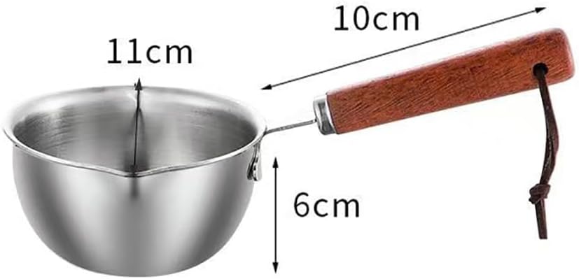 GSHLLO 10 Oz Stainless Steel Wax Melting Cup Metal Candle Melting Pot Candle Making Pouring Pitcher with Spout Wax Melt Spoon Butter Warmer Pot Oil Heating Pots with Stirring Spoon for Soap