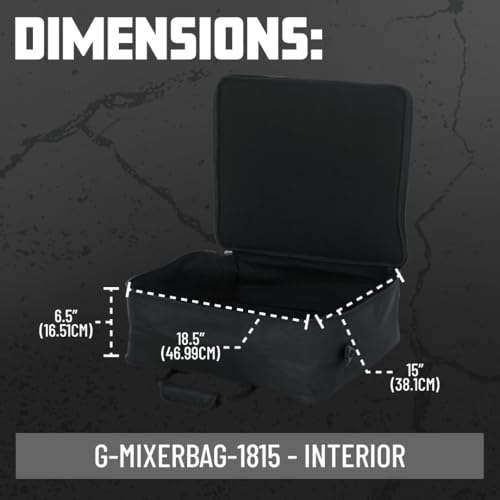 Gator Cases gepolsterte Nylon-Transporttasche für Mischpulte/Geräte, mit abnehmbarem Tragegurt; 47 x 38 x 16,5 cm (G-MIXERBAG-1815), Schwarz