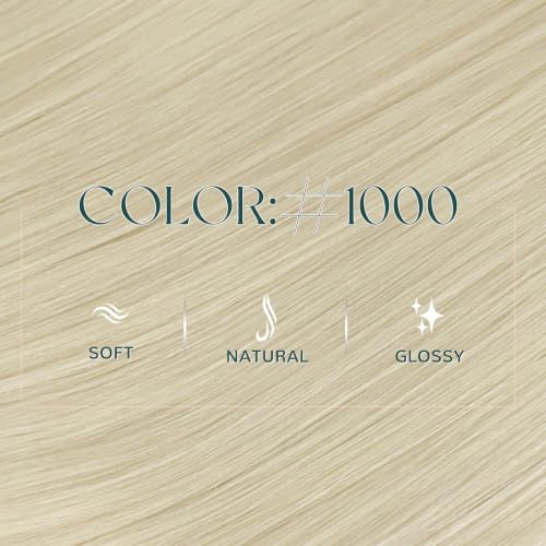 Image of Easyouth 24 Inch 100g Butterfly Weft Human Hair Extensions Blonde, OVO Weft Hair Extensions Human Hair, White Blonde, Seamless Butterfly Wefts Extension Human Hair, for Everyday Wear, Natural Look