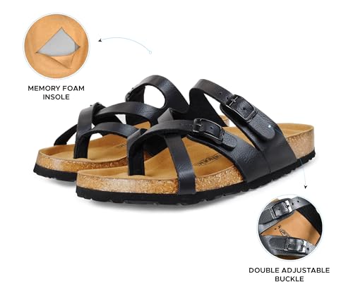Image of AEROTHOTIC Recovery Slides for Women Cork Footbed Adjustable Straps Sandals