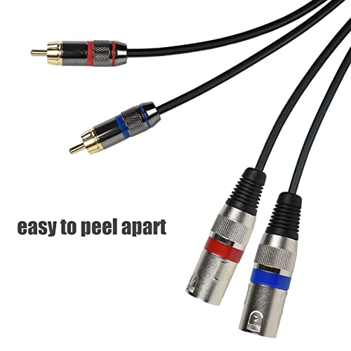 Câble double RCA vers XLR mâle avec cordon de sortie gauche droite isolé