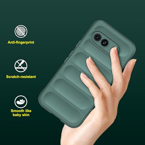 Image of amazon basics Back Case Cover for Google Pixel 9A | Compatible for Google Pixel 9A Back Cover | Liquid Silicon Magic Case with Camera Protection | Dark Green