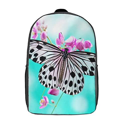 Mochila escolar unisex Butterflyfish de 17 pulgadas con estampado 3D para niños y viaje
