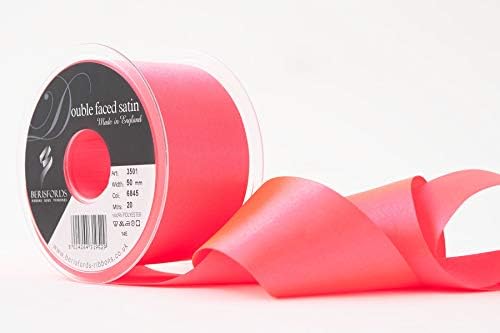 Berisfords Double FACE Poly Satin Ribbon, BlackBerry, 15 mm