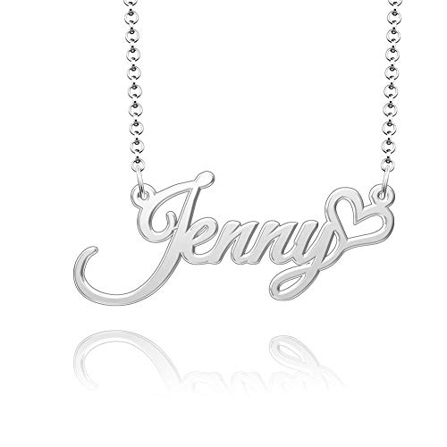 CharmSStory Sterling Silver Name Necklace Personalized Customized Prime Pendant for Girls Boys Men Women