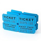DGBDPACK 200 Raffle Tickets, 50/50 Double Ticket, Bold Numbers for Easy Reading, Ticket for Events,Class Reward & Prizes -Blue