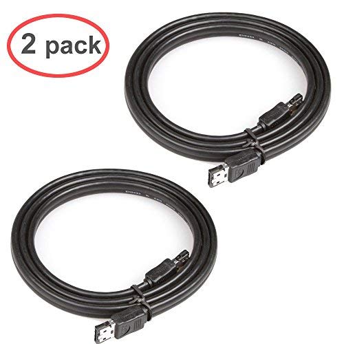 Lianshu 2Pack 6 Gbps Shielded Esata Cable L=3Feet (1M) Black #TOP5