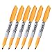 Sharpie Permanent Marker, Fine Point, Orange, Pack of 6