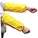 NUOBESTY 2 Pairs Oilproof Oversleeve Cuff Covers with Elastic Fit Kitchen Cleaning Tool for Women and Men Yellow Protective Arm Sleeves for Cooking and Dishwashing