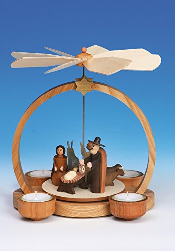 Pyramide scène de nativité Rudolphs Schatzkiste cadeau traditionnel en bois de 24 cm
