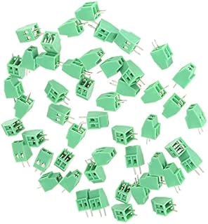 2 Pin Universal Screw Terminal Block Connector PCB Board Kit 50Pcs 2.54mm PCB Pitch Green Screw Block Connector 50 Set Mount Terminal Block Connector