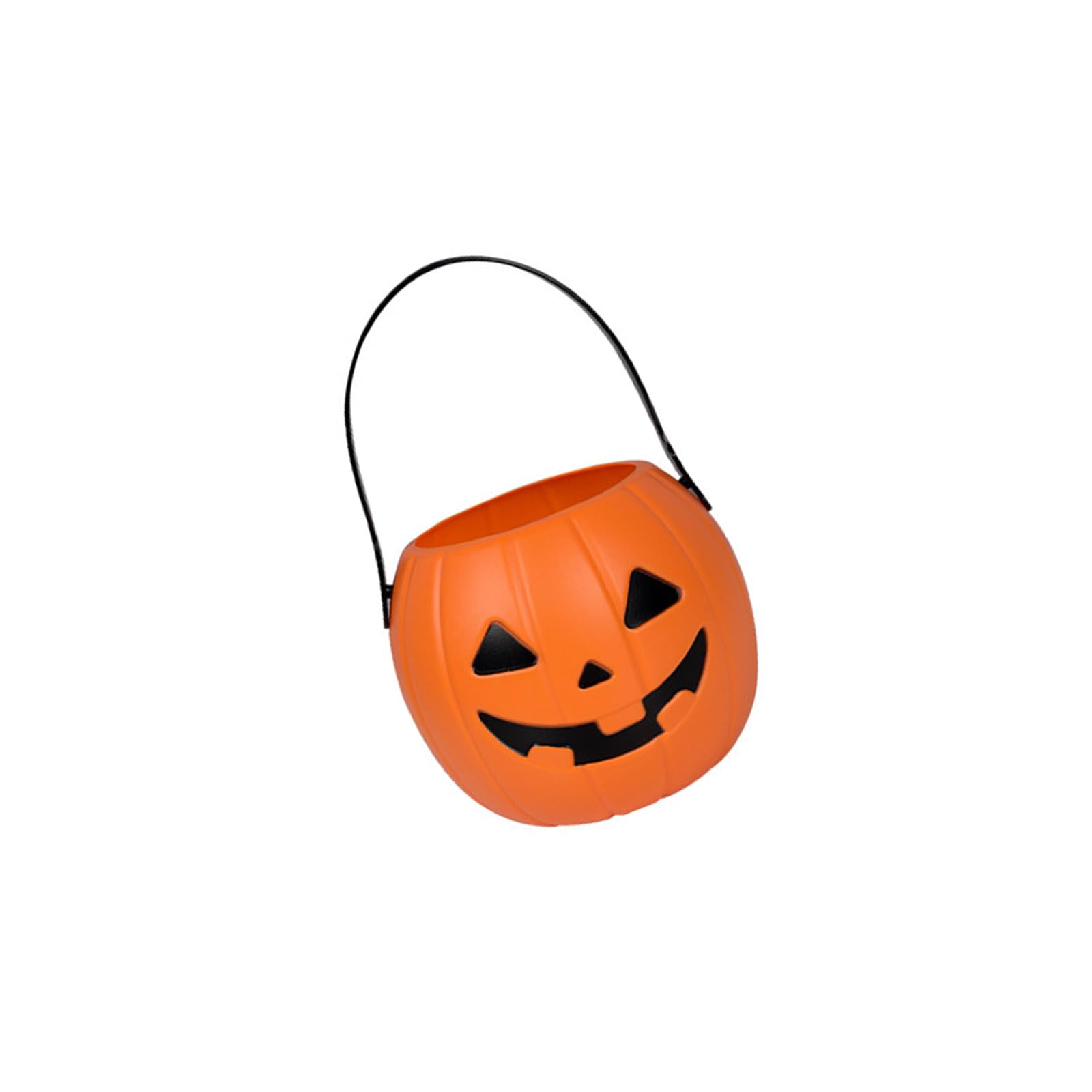 Pumpkin Shaped Bucket with Ergonomic Grip Halloween Candy Pail for Trick or Treating and Home Decoration Vegetable Candy Pail