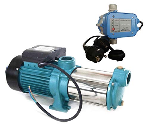 Preisvergleich Produktbild ibo Gartenpumpe Kreiselpumpe MHI1800 INOX + Steuerung PS-01 Trockenlaufschutz - Leistung: 1800W - Spannung: 230 V / 50 Hz 9000 L / h - 160l / min. 5 bar. Laufräder aus Edelstahl.