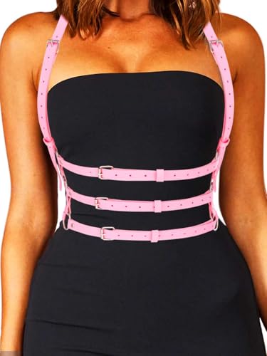 COSYDAYS Black Leather Harness Belts Fashion Body Harness Gothic Waist Belt Accessories for Women3