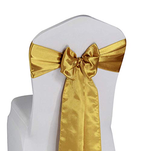 Set of 10 Chair Decorative Satin Sashes Bow Designed for Wedding Events Banquet