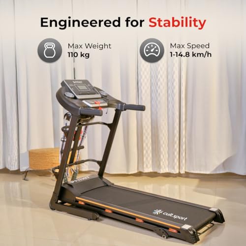 Image of Fitkit by Cult FT100M 4.5 HP Peak (Max Weight: 110Kg, Manual Incline) Treadmill for Home Use &1 Year Warranty