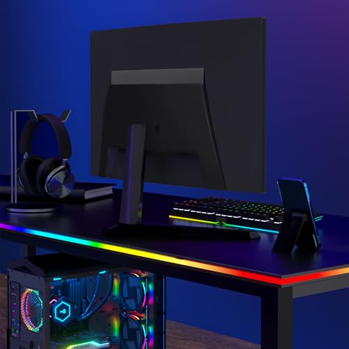 Image of RGB Backlight for PC & Mac, LED Strip Light Sync with Screen Color or Music, Stick to the Edge of Your Desk, LEDs for Desk Gaming, USB Port, Software Control, 4.6ft / 1.6m