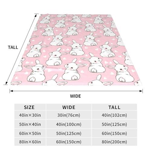 Image of Bunny Blanket 30 inchx40 inch - Cartoon Rabbit Flannel Fleece Throw Blanket Ultra Soft for Girls Boys Kids, Cozy Couch Blanket for Living Room Bedroom Nursery Decor