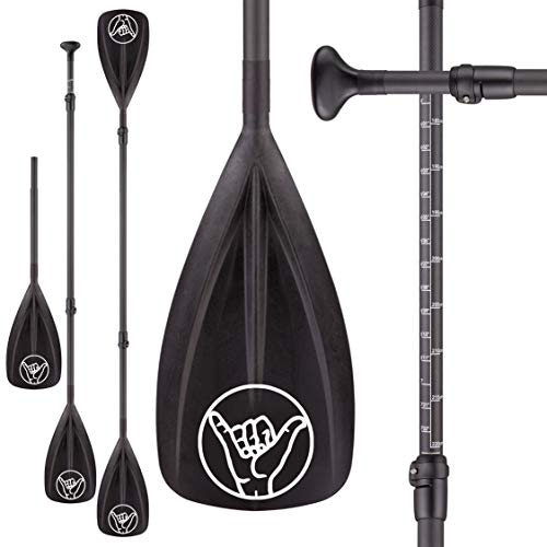 South Bay Board Co. - SUP Paddleboard Paddle - 4-Piece Carbon Fiber Shaft Paddle with Nylon Composite Blades - Adjustable, Lightweight & Floatable