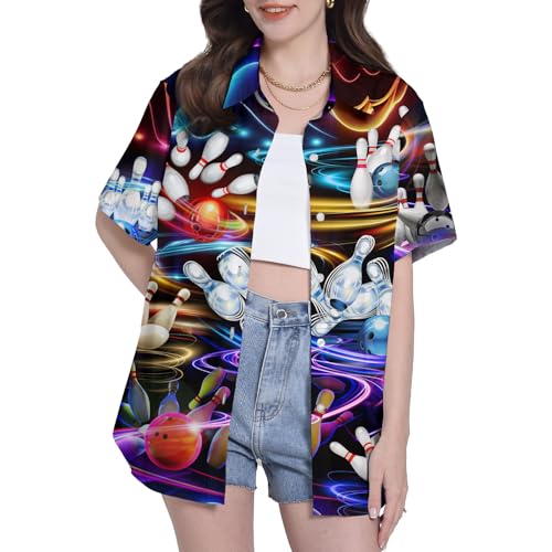 Camisetas havaianas engraçadas para mulheres, presentes para mulheres, camisa havaiana casual para m