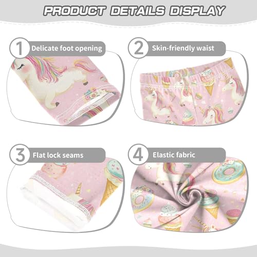 Girls Leggings Ice Cream Unicorn Cake Kids Length Leggings Pants Athletic Yoga Pants Toddler Tights Trousers 4T3