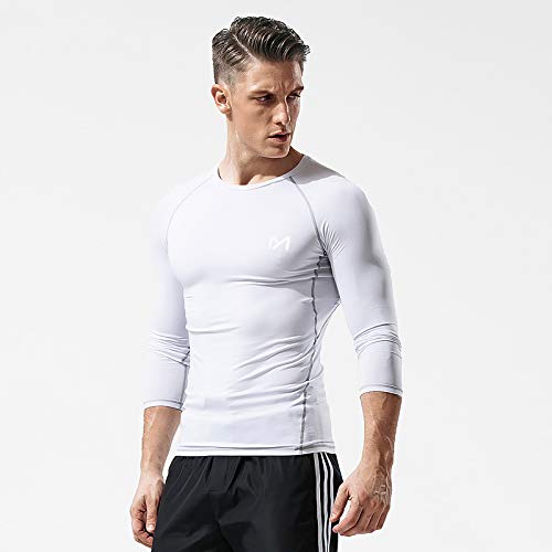 MEETYOO Men's Compression Shirt, Base Layer Top Long/Short Sleeve T-Shirt Sports Gear Fitness Tights for Running Gym Workout - Image 6