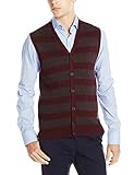 Haggar Men's Jacquard Horizontal Stripe Button-Front Vest