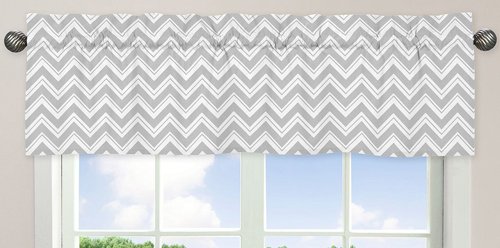 Sweet Jojo Designs Window Valance for Pink and Gray Chevron Zig Zag Bedding Collection