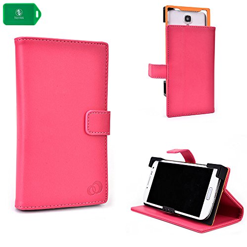 PINK | SMARTPHONE HOLDER WITH FOLDING COVER STAND AND CAMERA ACCESS UNIVERSAL FIT FOR Motorola Droid 4 XT894