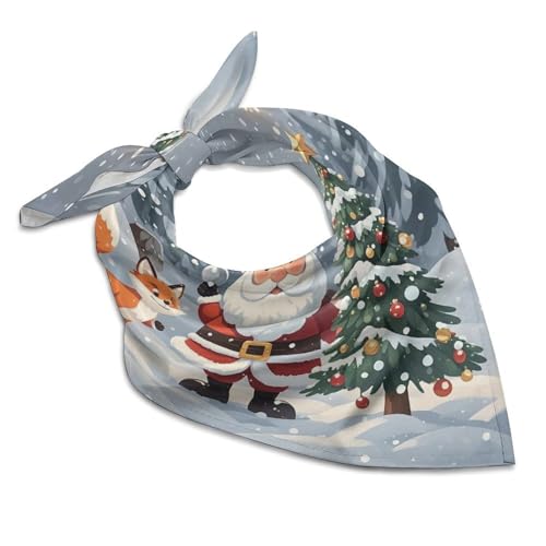 DWTJKMS Magischer Weihnachts-Seidenschal, leicht, quadratisch, Satin, Kopftuch, modisches Haarschal, Zubehör für Tasche, Halstuch, Stil:, 25"x25"