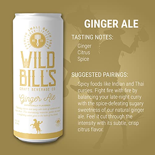 Miniatura 3 de Wild Bill's Ginger Ale Soda Classic Craft Soda Pop - Bebidas gaseosas hechas con azúcar de caña pura, sin cafeína, sin jarabe de maíz de alta