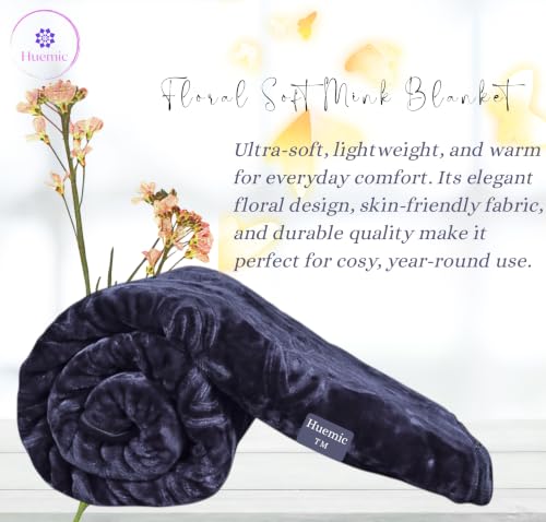 Image of Navy Blue Double Bed Blanket 500 TC Super Soft Premium Microfiber Blanket, 87 x 85 Inches, Warm & Lightweight Winter Blanket, Soft Cozy AC Blanket, All Season Bed Blanket for Home & Travel