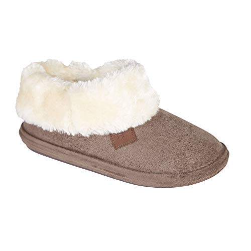 Jo & Joe Pantoufle Bottine Basse du0092hiver Chaude Doublure et Col en Fourrure Chiltern - Marron - marron,