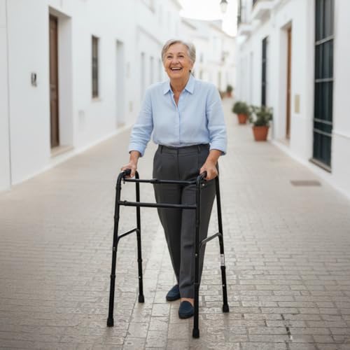 PEPE Mobility - Walking Frame Without Wheels (Black), Folding Zimmer for Adults, Mobility Walker, Narrow for Elderly, Disability Aids, Foldable - 9