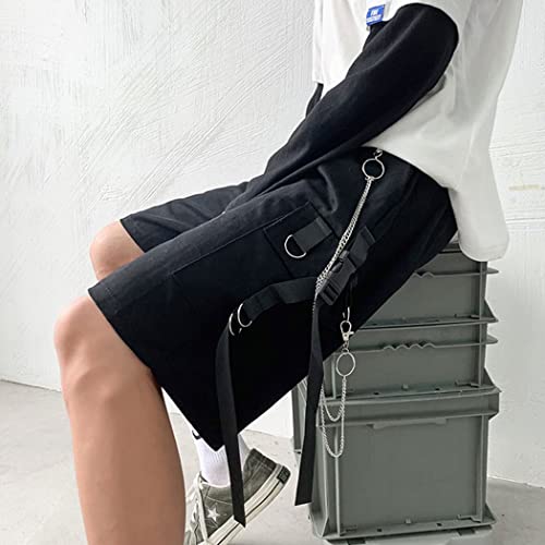 Kisswow Cargo Shorts with Chain Punk Jorts Harajuku Grunge Korean Clothes4