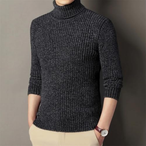 Men's Ribbed Turtleneck Sweater Slim Fit Pullover Long Sleeve Lightweight Comfortable Warm Outdoor Casual Top2
