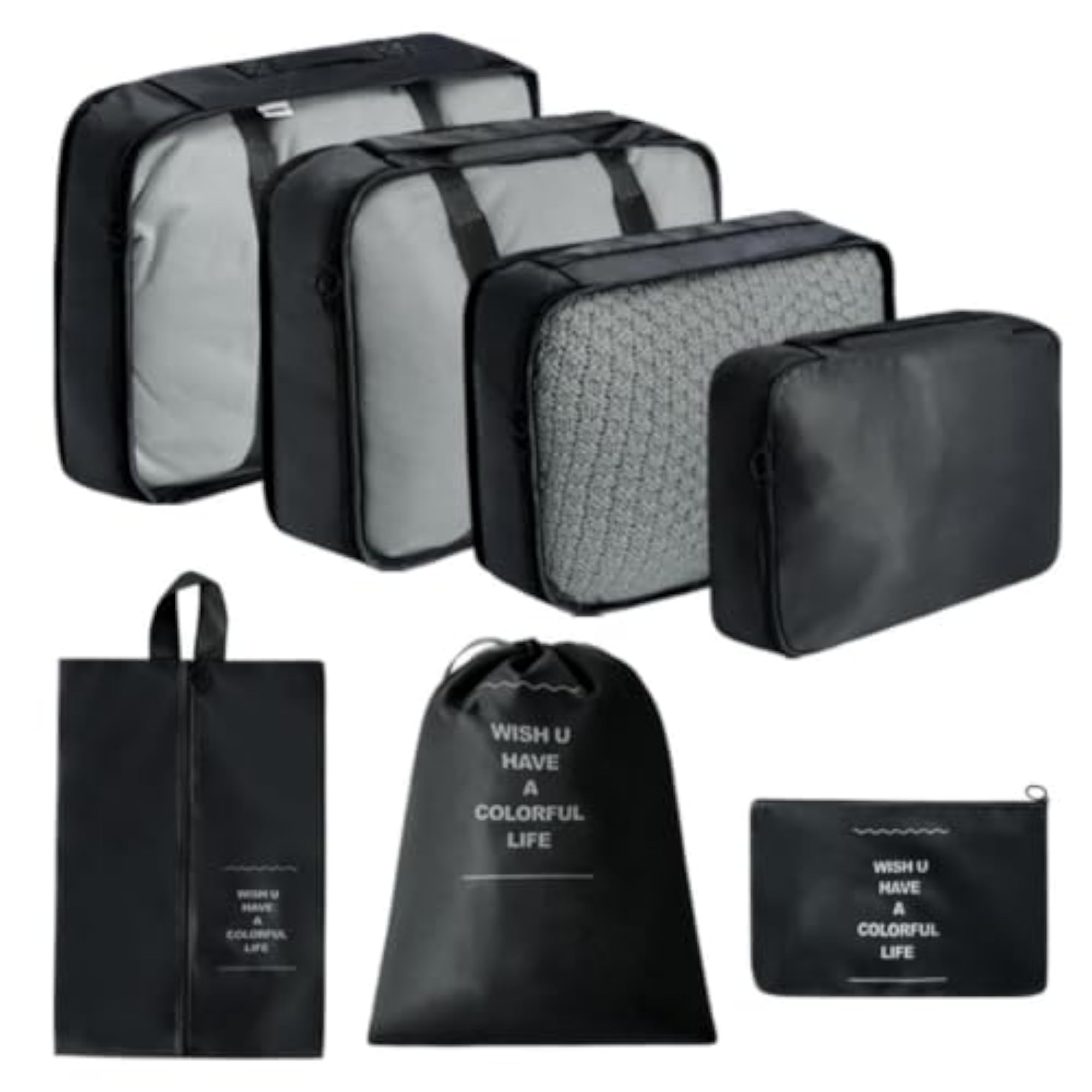 7 Pieces Travel Organizer Set, Space-Saving Storage Bags