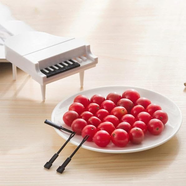 Bhavya Optic® Piano Shape Food Grade Fruit Fork for Salad Vegetables Fruits Gift for Music Lovers Home Decor 1