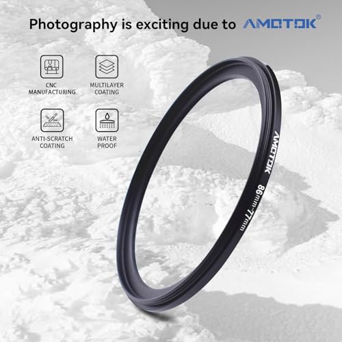 86mm Lens to 77mm Camera Lens Adapter,86mm to 77mm Filter Step-Down Ring Adapter Ring,Compatible All 77mm Filter Accessory - Image 3